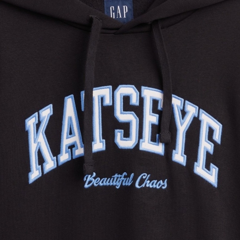 GAP Limited Edition Katseye Black Hoodie with Light Blue and White Accents NWT